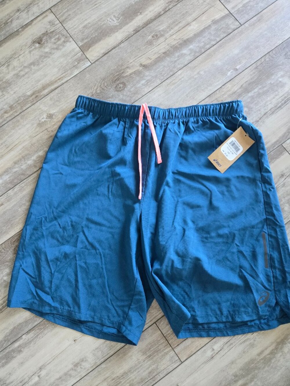 Asics Men 9" RIPSTOP RUN SHORT Blue Large NWT
